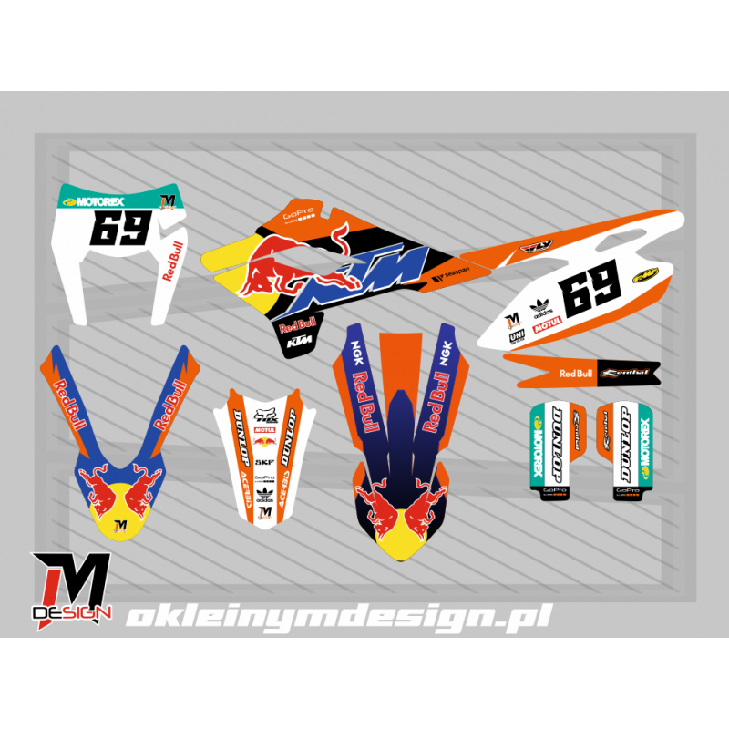 XMOTOS XB88 ORANGE, WHITE AND BLUE RED BULL 69