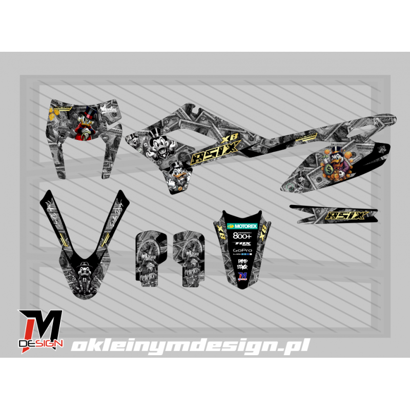 XMOTOS XB88 BLACK AND GOLD, DOLAR PATTERN