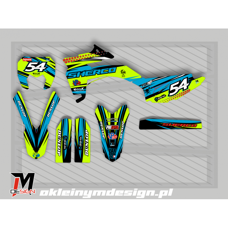 SHERCO RED BLUE FLUO