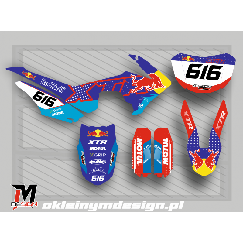XTR 616 PRO Okleina Blue and Red