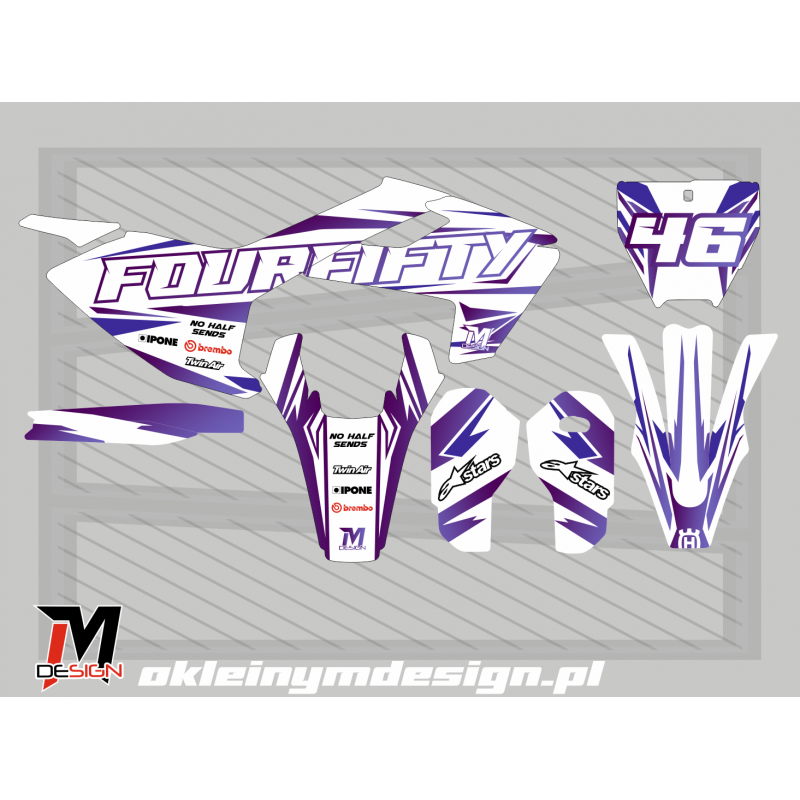 Husqy white and purple