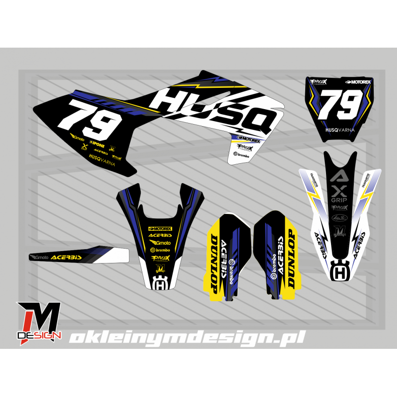 Husqvarna black, yellow and blue