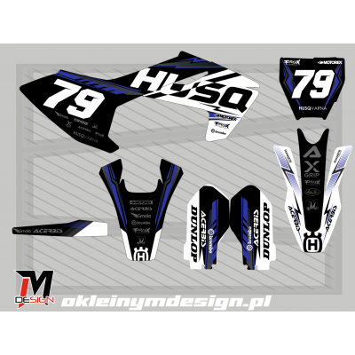 Husqvarna blue, white and...