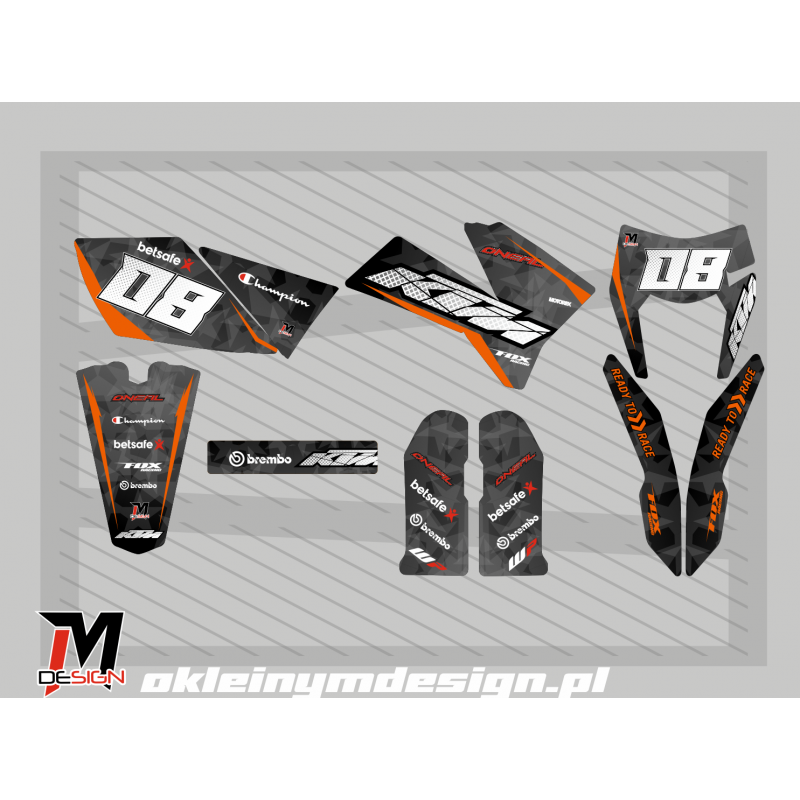 KTM EXC / SX Grey pattern, Orange and White