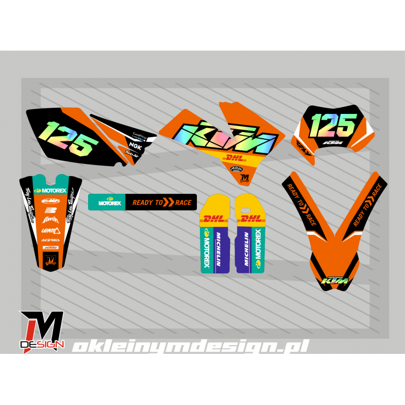 KTM EXC / SX Orange, Black, holo 125