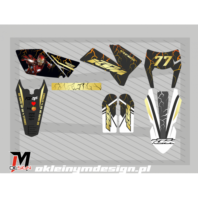 KTM EXC / SX Black, Gold and White 77 Iron Man