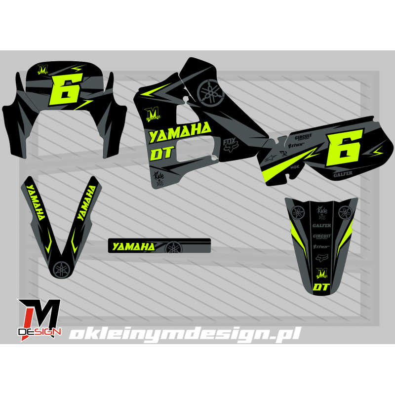 YAMACHA DT 125 Black, Grey, Green, 6