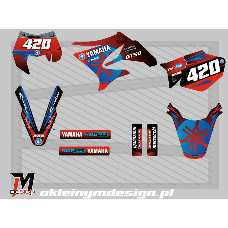 YAMACHA DT 50 Red, Blue, and Black, 420