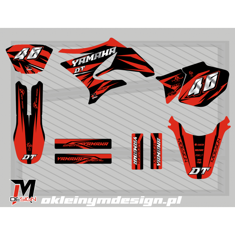 YAMACHA DT 50 Red and Black, Silver 48