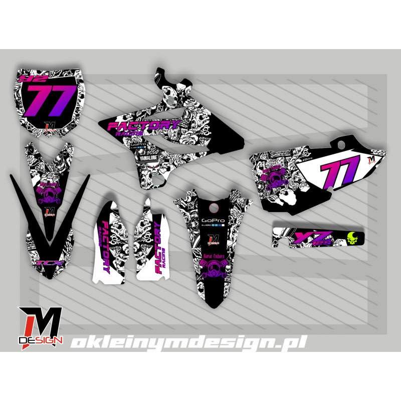 YAMAHA YZ 125 / 250 White, Black, Purple