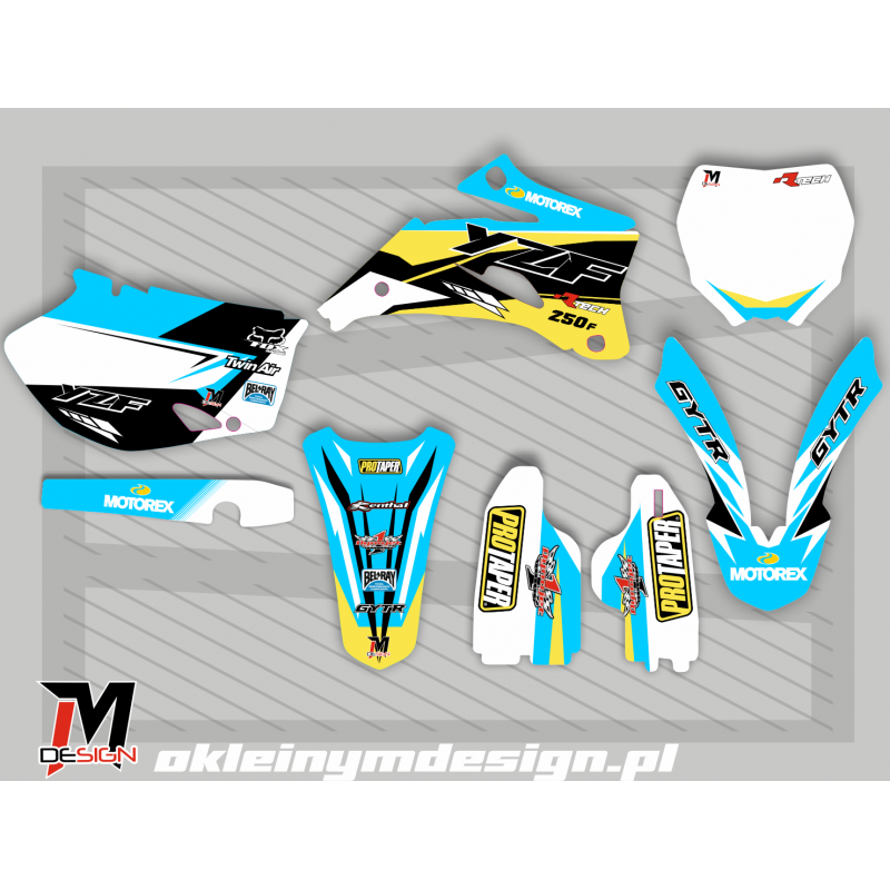 YAMAHA YZF Blue, White and Yellow