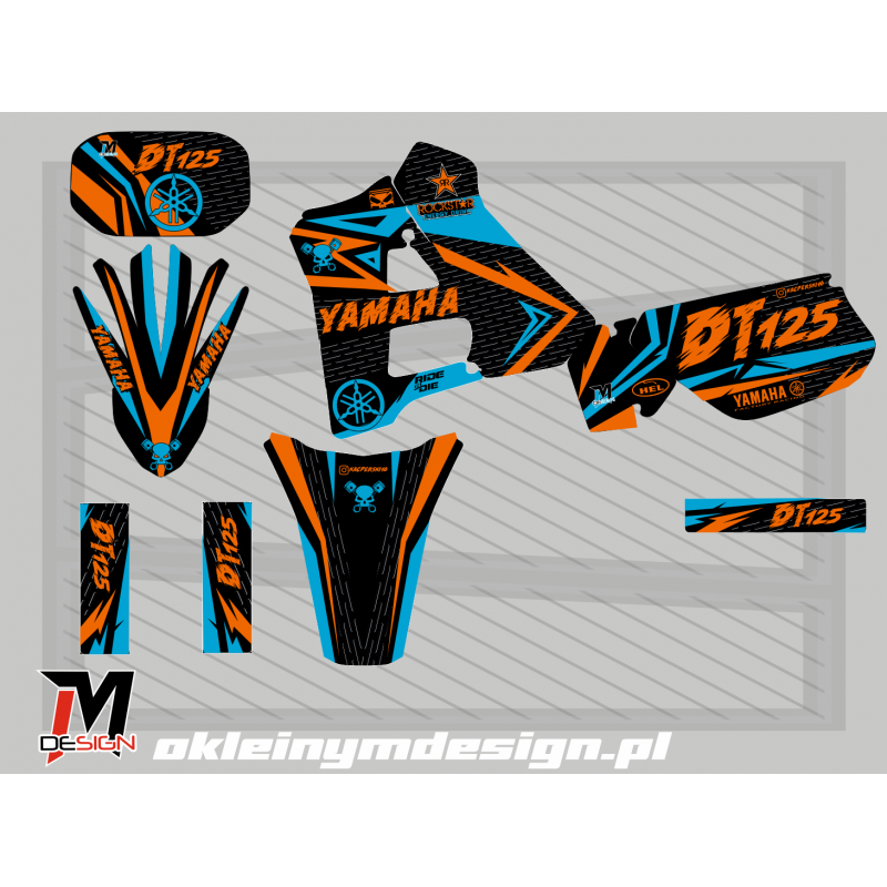 YAMAHA DT 125 Black, Orange and Blue