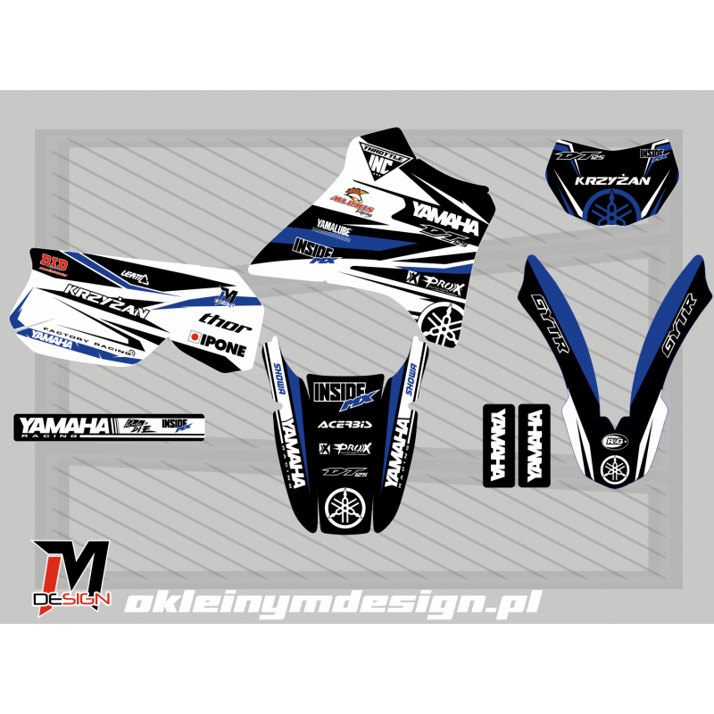 YAMAHA DT 125 Black, White and Blue