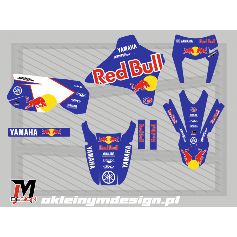 YAMAHA DT 125 Blue and White, Red Bull
