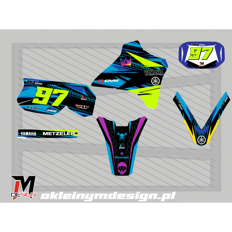 YAMAHA DT 125 Blue, Green and Pink, 97