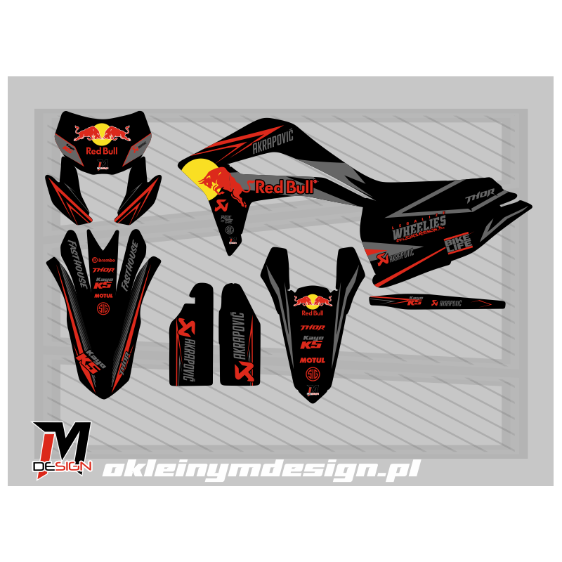 KAYO K5 BLACK, GRAY AND ORANGE RED BULL