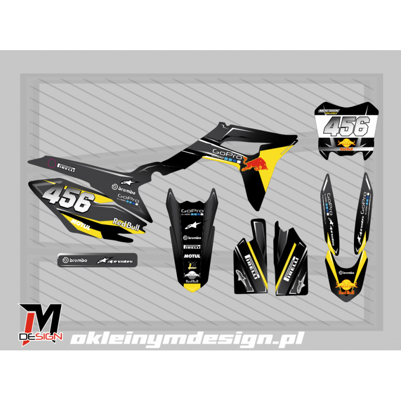 BARTON NXT 250/300 GRAY AND YELLOW, RED BULL 456