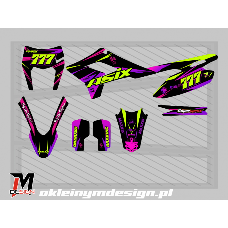 XMOTOS XB88 BLACK, PURPLE AND YELLOW, 777