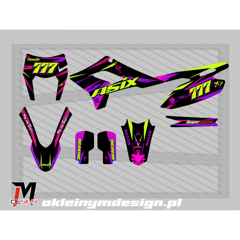XMOTOS XB88 BLACK, PURPLE AND YELLOW, 777 V2
